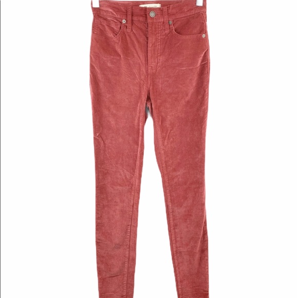 NWT Madewell Velvet Burgundy High Rise Skinny Jeans Pants 23 - Picture 3 of 8